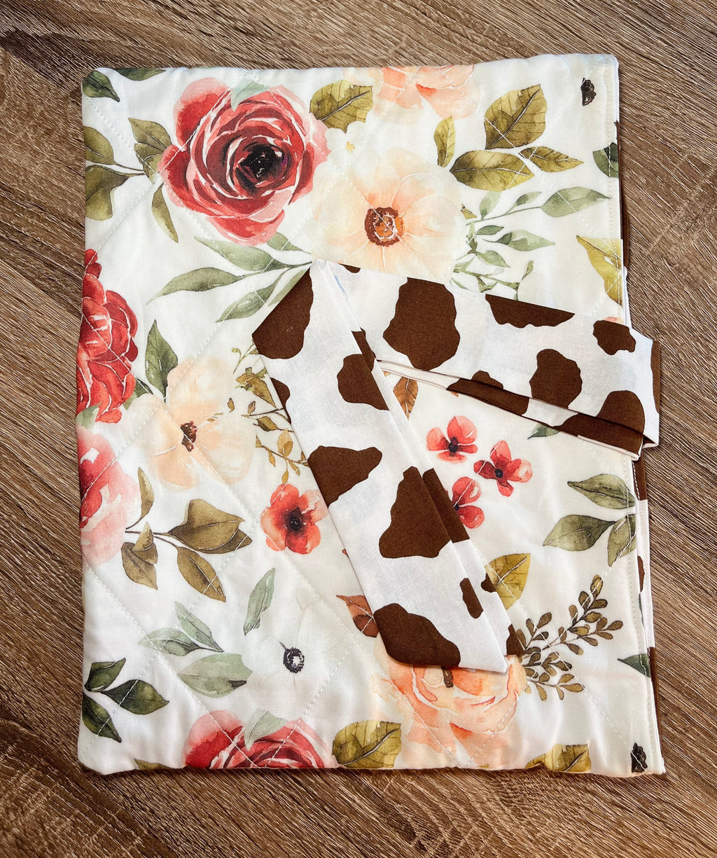 Bible Sleeve Floral Cow Print