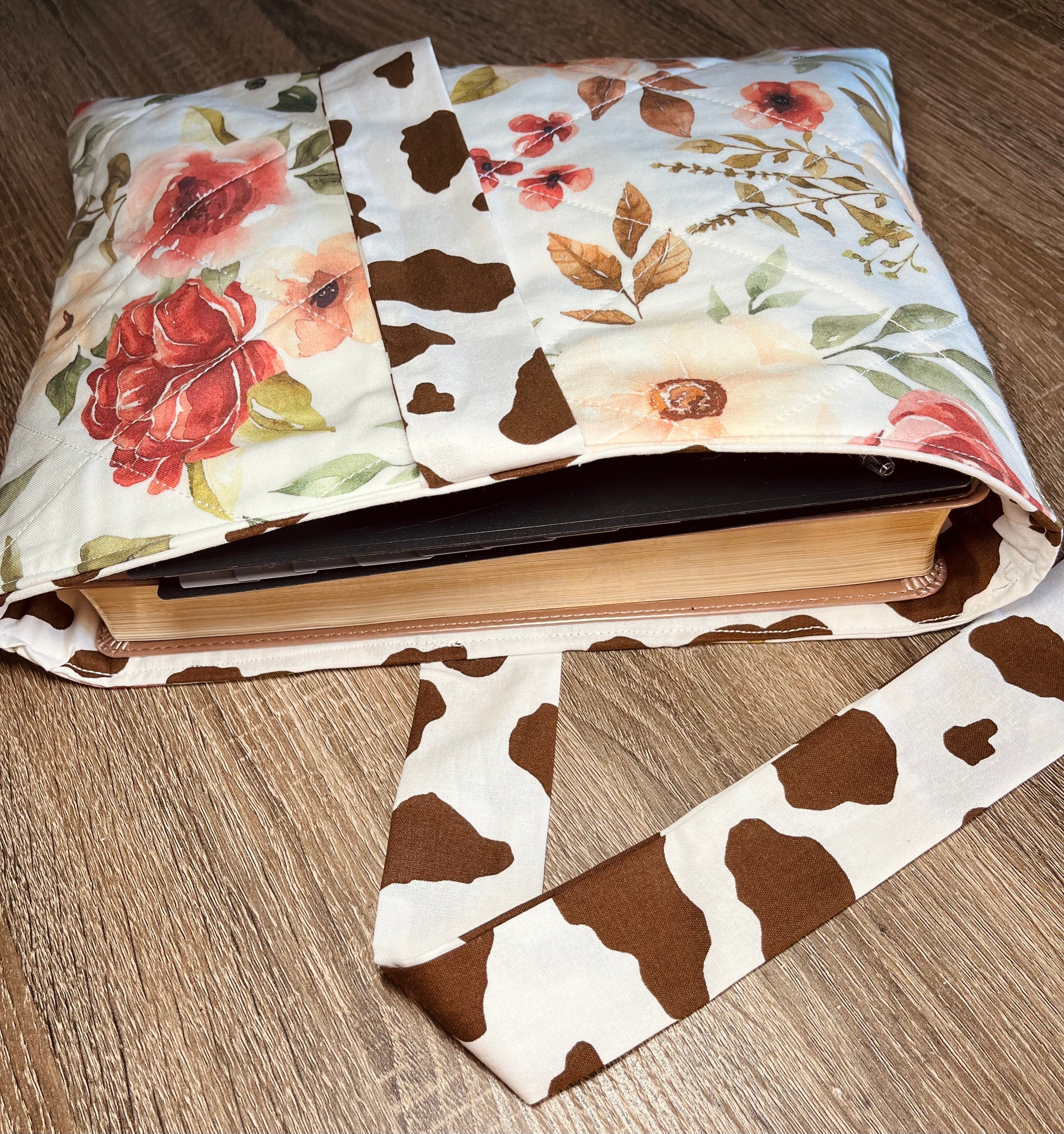 Bible Sleeve Floral Cow Print