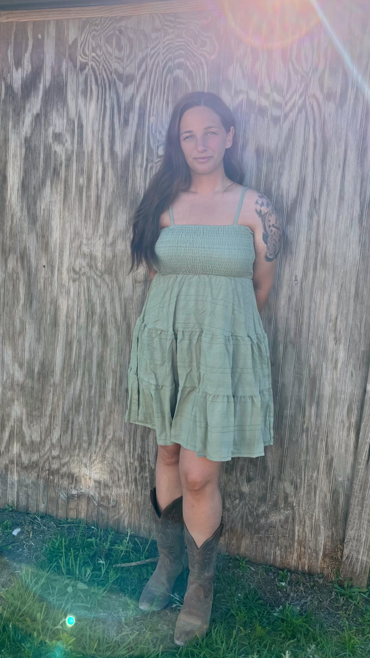 Green Strap Summer Dress