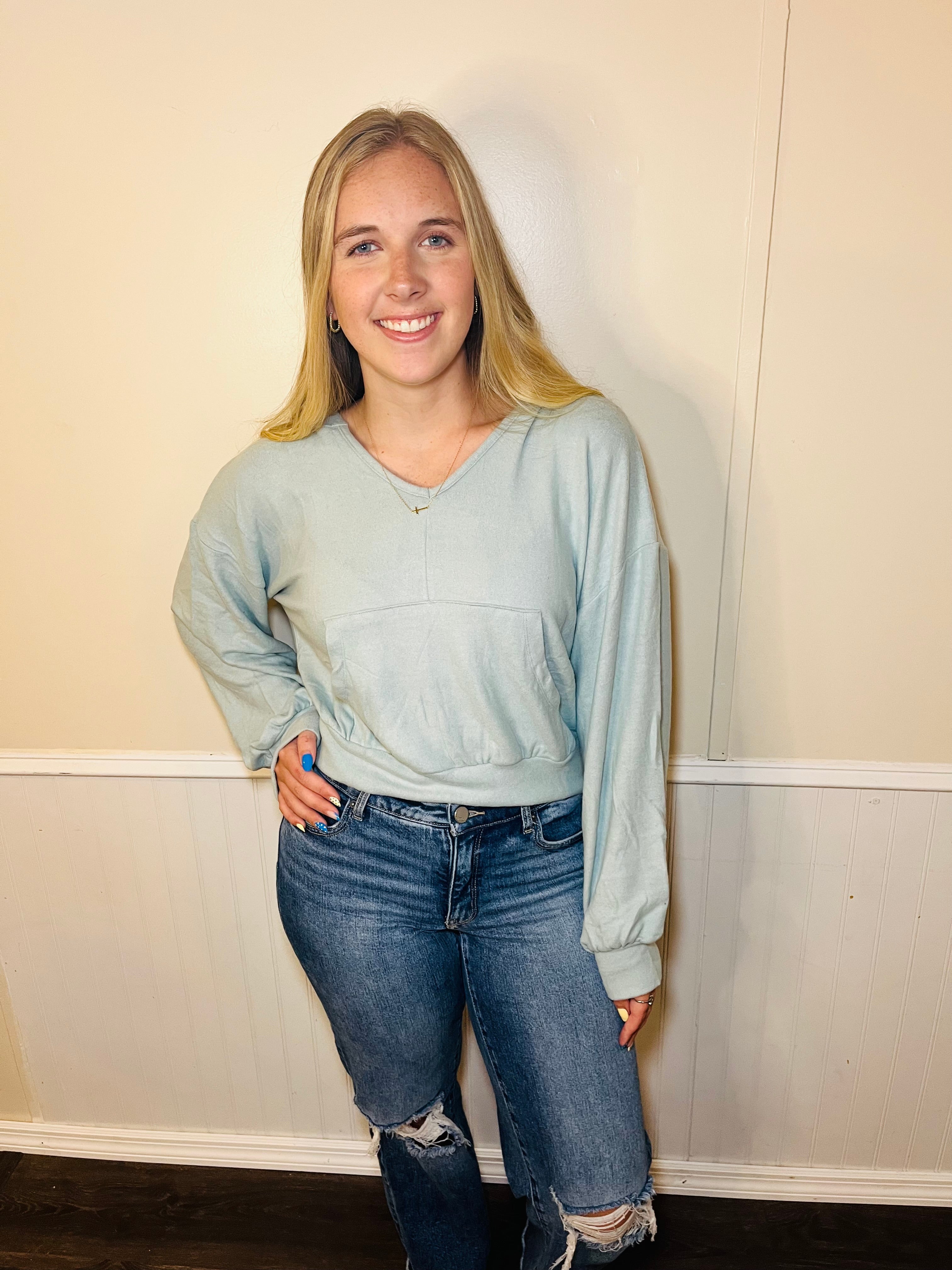 Hoodie Crop Long Sleeve